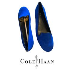 Cole Haan Blue Velvet Slip On Loafer Flats Size 11 Nwt Cobalt Blue Beautiful Rich Color With Black Trim, Foot Bed, And Soles Slip On Loafers With Flat Traction Soles Perfect For Work, Date Night, Or Any Occasion. Size 11 Tags: Cole Haan Velvet Flats Loafers Designer Contemporary Velvet Flats Womens Cole Haan Loafers Designer Flats Nwt Size 11 Winter Summer Spring Fall Business Attire Work Style Preppy Hamptons Blue Slip-on Flats For Fall, Elegant Blue Slip-ons For Work, Blue Flat Loafers For Fall, Blue Closed Toe Loafers For Work, Blue Closed Toe Loafers For Workwear, Blue Flat Heel Slip-ons For Formal Occasions, Blue Round Toe Slip-ons For Work, Chic Blue Pointed Toe Loafers, Chic Blue Flat Loafers