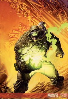 an image of a comic book cover with a man in armor holding a green light