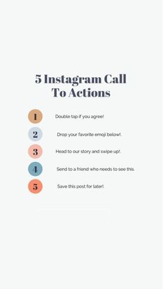 the 5 instagramn call to actions page