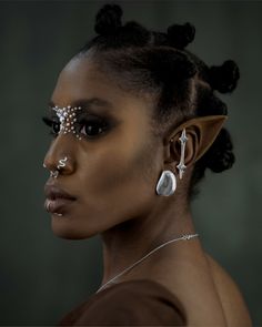 Features an adjustable and open-back design that easily slides onto the top of your ear, allowing you to customize the fit. Lyra Constellation, Avant Garde Jewelry, Black Goth, Fake Piercing, Writers And Poets, Triple Goddess, Organic Design, Rock A, Handcrafted Earrings