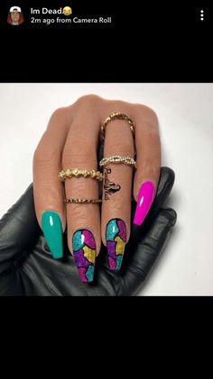 Glass Nail Design, Stained Glass Nails, Nails And Rings, Sally Nails, Glass Nails, Glam Nails, Get Nails, Hot Nails, Puzzle Piece