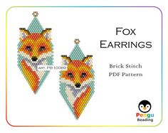 the fox earring pattern is made with different colors