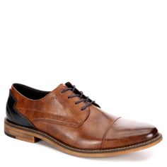 PRICES MAY VARY. Made of high-quality leather upper material that has a smooth finish Classic cap toe construction with added stitching detail Lace up closure front closure allows for easy adjustment Two tone design details featuring a material wrapped heel Stacked heel measuring approximately 1 inch in height Take a walk on the styled side with the Lowry dress shoe for men from Restoration. A trendy back bumper contrasts with a charming leather upper while a lightly cushioned insole and stacked Business Casual Faux Leather Shoes, Mens Dress Vests, Men Fashion Shoes, Leather Kilt, Shoe For Men, Oxford Dress Shoes, Wrap Heels, Leather Oxford Shoes, Take A Walk