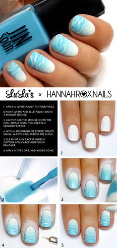 Beach Waves Nail Art Mani Tutorial - Style Estate -