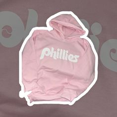 Phillies Pink Gildan Hooded Sweatshirt Fleece Hooded Fan Apparel Tops, Fan Apparel Cotton Hoodie With Drawstring, Fan Apparel Hooded Sweatshirt With Adjustable Hood, Pink Crew Neck Top With Kangaroo Pocket, Cotton Hoodie With Drawstring Hood For Fans, Pink Hooded Top With Kangaroo Pocket, Fan Apparel Sweatshirt With Adjustable Hood, Fan Apparel Hoodie Sweatshirt With Adjustable Hood, Adjustable Hood Fan Apparel Sweatshirt