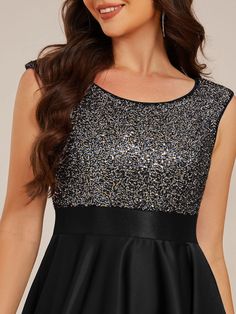 Dazzle in this Sleeveless Sequin Top High-Low Formal Evening Dress. The sparkling sequin bodice adds a touch of glamour, while the satin high-low skirt creates a stunning silhouette that moves with elegance. Perfect for formal occasions, this dress effortlessly blends sophistication with a bold style statement. Its sleeveless design and flattering fit ensure comfort throughout the evening, making it a go-to for your next big event. Fit: Please refer to size chart. Length: High-Low. Sleeve Style: Sleeveless. Closure: It is Concealed a Zipper Up The Back. Undergarments: It is not padded, with lining. Fabric:The garment comprises sequin&satin. Stretch: Fabric is no stretch. Evening Dresses With Sleeves, Prom Dresses Sleeveless, Formal Evening Dress, High Low Skirt, Bold Style, Black Prom Dresses, Satin Skirt, Sequin Top, Style Statement