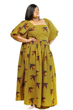 Cotton Maxi Dress With Square Neck, Printed Short Sleeve Cotton Maxi Dress, Printed Cotton Maxi Dress With Short Sleeves, Short Sleeve Cotton Maxi Dress With Print, Cotton Printed Maxi Dress With Short Sleeves, African Maxi Dress Ankara, Dress Butterfly, Lighting Pattern, African Maxi Dresses