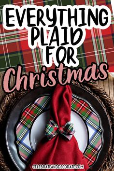 Go all out or just pick a few of your favorites from these plaid Christmas decor ideas to add a festive feel to your home come Christmas time and beyond. Mad For Plaid Christmas Party, Tartan Christmas Table Decorating Ideas, Christmas Table Tartan, Plaid Christmas Tablescapes, Christmas Plaid Table Setting, Christmas Tartan Table Settings, Plaid Centerpiece Ideas, Christmas Plaid Tablescape, Christmas Luncheon Ideas Ladies Decor