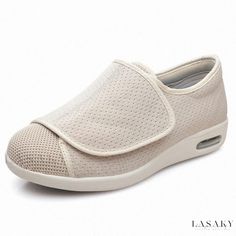 Lasaky - Adjustable Magic Strap Walking Shoes by YouYun - Universal Fit Orthopedic Shoes, Nursing Shoes, Wide Shoes, Hiking Shoes, Walking Shoes, Beige Color, Low Heels, All Seasons, Memory Foam