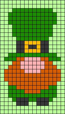 a cross stitch pattern with a lepreti saint patrick's day hat on it