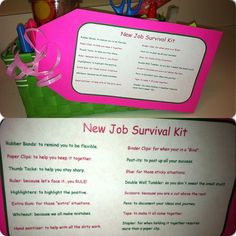 the new job survival kit is on display