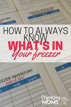 freezer inventory checklist with text overlay how to always know what's in your freezer