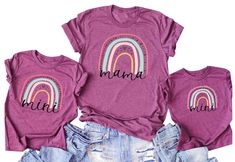 PRICES MAY VARY. WARM TIP: Mother T-shirts and baby T-shirts need to be Buy Separately! (only Bought S,M,L,XL is Mama T-shirt Size, is receive mama T-shirt,Will not receive the baby T-shirt!!! Only Bought 18 Months, 24 Months, 3T, 4T, 5T is Baby T-shirt Size ,is Baby T-shirt Will not receive the Mama T-shirt!!！)So you will Buy 2 orders before you can receive the mama and baby t-shirt. UNIQUE DESIGN: Mom and baby matching outfits are made from cotton blend , super soft and comfortable, breathable Outfits Matching, Mommy And Me Shirt, Rainbow Shirt, Matching Tees, Diy Clothing, Boho Rainbow, Rainbow Baby, Mama Shirt, Matching Shirts