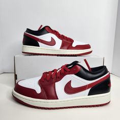 Air Jordan 1 Low Size 6 Women White/Gym Red-Black-Sail Sku: Dc0774-160 100% Authentic Brand New With Box (Box Has No Lid) Any Questions? Make Sure To Ask Price Firm Nike Jordan Low-top Shoes, University Red Low-top Jordan Shoes, Red Low-top Custom Sneakers For Light Sports, Casual Custom Sneakers With Contrast Sole In University Red, Casual Red Basketball Shoes With Contrast Sole, University Red Casual Sneakers With Contrast Sole, Casual Low-top Jordan Shoes With White Sole, Nike Jordan Shoes With Contrast Sole, Low-top Custom Sneakers In University Red For Sports