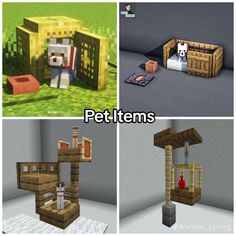 four different types of pet items in minecraft