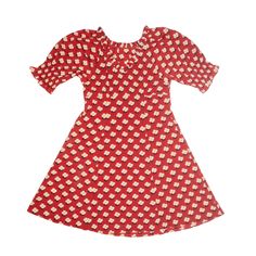 Item is in good used condition. >Size: UK 8 >Armpit To Armpit: 16" >Armpit To Cuff: 8" >Collar To Hem: 34" Red Floral Print Puff Sleeve Dress, Red Puff Sleeve Dress With Ruffles, Red Casual Fitted Puff Sleeve Dress, Red Fitted Puff Sleeve Casual Dress, Casual Red Fitted Puff Sleeve Dress, Fitted Red Puff Sleeve Casual Dress, Floral Short, Wholesale Shoes, Beauty Bag