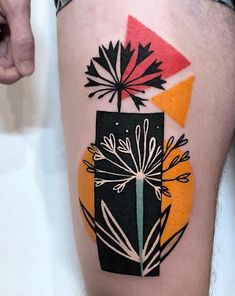 a person with a tattoo on their leg