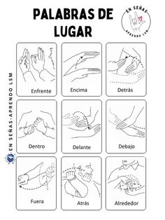 the instructions for how to do an acuprobatic hand gesture in spanish