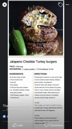 the recipe for jalapeno cheddar turkey burgers