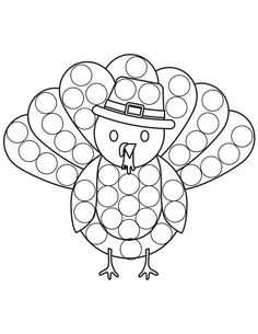 a turkey wearing a hat with polka dots on it