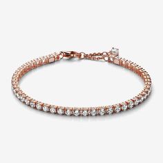 Sparkling Tennis Bracelet Pandora Tennis Bracelet, Pandora Rose Gold, Pandora Rose, Charms Pandora, Bracelet Tennis, Bracelet Pandora, Free Bracelet, Rose Gold Bracelet, Gold Plated Bracelets