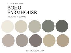 the color palette for boho farmhouse house sherylin williams's paint swatches