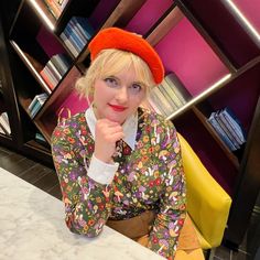 @madame.mod In her beret era wearing the 70s Shroomz Point In Time Button-Up Top 🧡 #vintageinspired #modfashion #ootd #stylingideas #mushroomgirl Plus Size Vintage Clothing, Button Mushrooms, Outfits 70s, 70s Outfits, Yellow And Purple, Forest Floor, 1970s Fashion, Green Forest, Mod Fashion