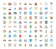 a large collection of flat icons