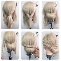 Chignon Simple, Simple Updo, Simple Wedding Hairstyles, Cool Haircuts, Messy Bun, Bridesmaid Hair, Diy Hairstyles