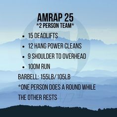 an image of a poster with the words amrap 25 and other rests