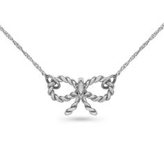 14k solid white gold bow necklace. measures 3/4 by 18 long. Necklace Fancy, Gold Flower Ring, White Gold Chain, Fancy Necklace, Friendship Rings, Kids Rings, Irish Jewelry, Bow Necklace, White Gold Chains