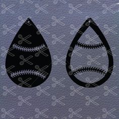 an image of two baseballs in the shape of tears on a leather background