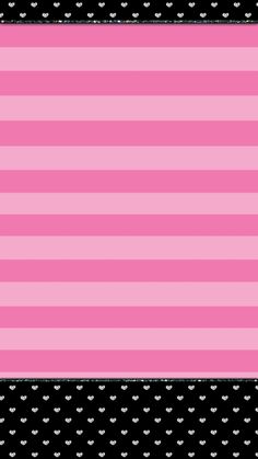 a pink and black striped background with polka dots