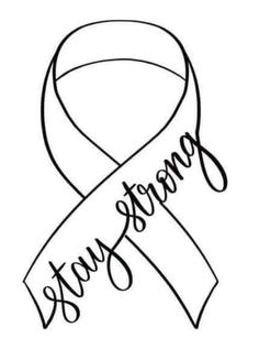 a white ribbon with the words strong enough on it