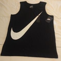 Brand New W/Tags . Small Loose - Fit Nike Tank Nike Black Summer T-shirt, Nike Black Sleeveless Top, Sleeveless Cotton Nike Top, Nike Casual Cotton Tank Top, Nike Check Logo, Check Logo, Shirts Nike, Nike Tank Top, Top Nike