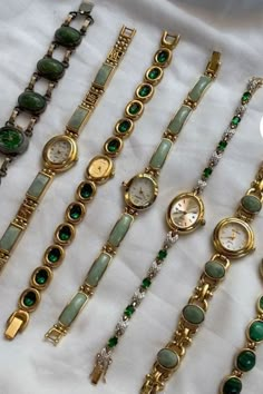 Vintage Watch Bracelet, Watches And Bracelets, Funky Jewelry, Jewelry Lookbook