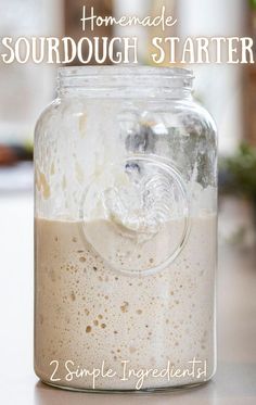 Image of a large glass jar filled with sourdough starter, showing how it has bubbled and grown when it is ready to use. Sourdough English Muffins, Sourdough Starter Discard Recipe