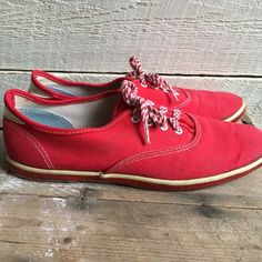 60s Super Jeepers red canvas sneakers Made by Sears Red and white laces Size 8 sole 10.25 x 3.25 Condition - good vintage Retro Canvas Sneakers With Laces, Vintage Red Sneakers With Vulcanized Sole, Red Vintage Sneakers With Vulcanized Sole, Retro Red Lace-up Sneakers, Red Retro Lace-up Sneakers, Retro Lace-up Canvas Shoes With Rubber Sole, Vintage Red Sneakers With Round Toe, Red Cotton Canvas Shoes With Rubber Sole, Vintage Lace-up Sneakers With Rubber Sole