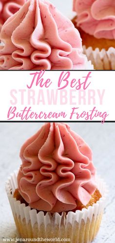 the best strawberry buttercream frosting recipe for cupcakes and desserts