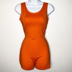 Orange One Piece Short Catsuit/ Tank Top Short Romper * No Brand Tag But I’m Pretty Sure It’s An Amilia. Sister Bought On And Donated To Me. See Last Picture Size: Medium Condition: Like New Never Used Ships Next Day Offers Accepted Smoke Free Home Bundle & Save Sleeveless Spring Unitard, Fitted Unitard For Summer, Fitted Solid Color Unitard For Summer, Summer Stretch Unitard In Solid Color, Summer Stretch Solid Color Unitard, Summer Stretch Solid Unitard, Fitted Sleeveless Unitard For Summer, Fitted Sleeveless Summer Unitard, Summer Casual Unitard For Loungewear