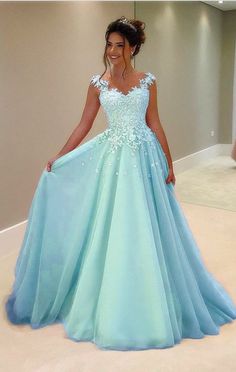 Blue Tulle Prom Dress, Tulle Prom Dresses, Wedding Party Dress, Blue Tulle, Cute Prom Dresses, Evening Dress Fashion, Pretty Prom Dresses, Dresses Lace, Tulle Prom Dress