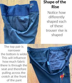 an image of the inside of a pair of pants with instructions on how to sew