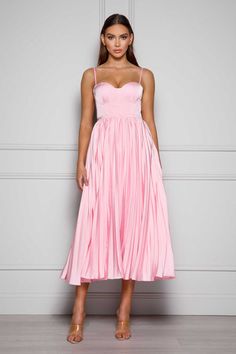 ELLE ZEITOUNE Milan Dress - Candy Pink | JAUS Wedding Guest Cocktail Dress, Pearl Gown, Occasional Dresses, Skirt Model, Boutique Trends, Corset Style Tops, Bodice Dress, Candy Pink, Corset Style