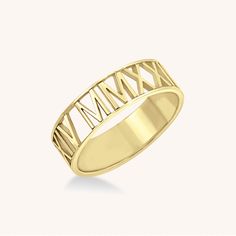 Roman Numeral Year Ring - monya_ Year Ring, Roman Numeral Ring, Roman Numerals Dates, Diamond Monogram, Valentines Gift Guide, Diamond Bar, Roman Numeral, Initial Pendant, Roman Numerals