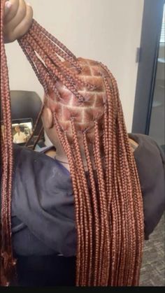 Ginger Individual Braids, Ginger Peak A Boo Braids, Auburn Braiding Hair, Peekaboo Braids Ginger, Copper Brown Knotless Braids, Ginger Small Knotless Braids, Auburn Hair Braids, Auburn Knotless Braids, Ginger Peekaboo Braids