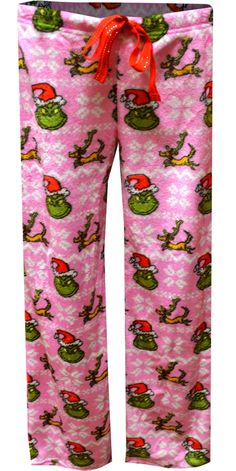 A wonderful, awful idea? Perfect for the Dr. Seuss Fan, these soft, plush lounge pants for women feature everyone's favorite Dr. Seuss Christmas character, The Grinch and his buddy, Max, on a fair isle pattern. These soft, warm, plush pants feature a drawstring and elastic waist. Perfect for the Christmas season! Fuzzy Grinch Pants, Dr Seuss Christmas, Plush Pants, Dr Seuss The Grinch, Scene Outfits, Max On, Fair Isle Pattern, Christmas Characters, Pj Pants