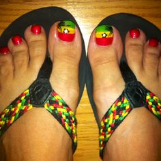 My awesome Jamaican pedi! Everyone loved them even in Jamaica. Jamaican Dress, Jamaica Party