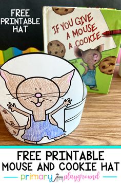 free printable mouse and cookie hat for kids to color or cut out with the book if you give a mouse a cookie