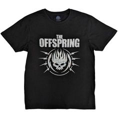 The Offspring Bolt Logo Unisex T-Shirt Edgy Short Sleeve T-shirt With Band Logo, Alternative Style T-shirt For Spring Streetwear, Black Punk T-shirt For Spring, Black Punk Style T-shirt For Spring, Edgy Streetwear T-shirt For Spring, Band Logo Cotton T-shirt For Fans, Graphic Print T-shirt For Spring Fan Apparel, Spring Graphic Tee For Streetwear, Band Logo T-shirt Fan Merchandise Crew Neck