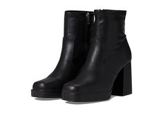 Steve Madden Ever Boot - Women's Shoes : Black : Vintage vibes abound with the Ever Boot from Steve Madden, with its go-go silhouette and trendy block heel for an added highlight to your ensembles. Smooth synthetic upper. Synthetic lining with a cushioned footbed. Square toe silhouette. High block heel. Side zippered closure. Durable synthetic outsole. Imported. Measurements: Heel Height: 3.5; Platform Height: 1; Shaft Height: 5; Shaft Circumference: 9. Synthetic Platform Boots With Padded Block Heel, Trendy Synthetic Platform Boots With Padded Heel, Chunky Platform Boots With Block Heel In Synthetic, Spring Platform Boots With Block Heel, Fall Synthetic Platform Boots With Stacked Heel, Synthetic Block Heel Platform Boots For Spring, Trendy Spring Platform Boots With Stacked Heel, Spring Synthetic Platform Boots With Block Heel, Black Boot Heels